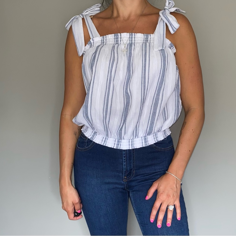 Blue & White Striped Top